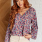 Sunday Brunch Blouse in Denim Floral