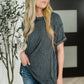 Sunday's Bestie Mineral Wash Top in Ash Black
