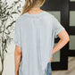 Sunday's Bestie Mineral Wash Top in Light Grey