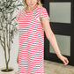 Sunny Stripes Casual Flutter Sleeve Dress