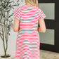 Sunny Stripes Casual Flutter Sleeve Dress