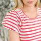 Sunny Stripes Casual Flutter Sleeve Dress
