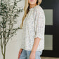 Sweet Ruffle Affair High Neck Blouse in Blue
