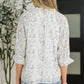 Sweet Ruffle Affair High Neck Blouse in Blue