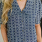 The Darling Detail Collared Blouse in Denim