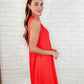 The Power I Hold V-Neck Ribbed Knit Dress in Summer Coral