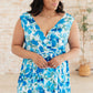 The Sun's Been Quite Kind V-Neck Dress in Blue