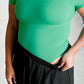 They're Not Like Us Square Neck Bodysuit in Emerald Green