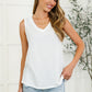 Thread Lightly Ribbed Knit Tank in Ivory