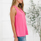 Thread Lightly Ribbed Knit Tank in Strawberry Pink