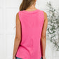 Thread Lightly Ribbed Knit Tank in Strawberry Pink