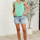 Thread Lightly Ribbed Knit Tank in Tiffany Blue