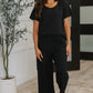 Thyme Boxy Tee in Black