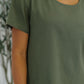 Thyme Boxy Tee in Dusty Pine