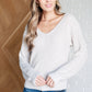 Told You So Ribbed Knit V Neck Sweater