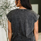 Top That Mineral Wash Tee in Ash Black
