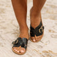 Torvi Black Slip on Sandals