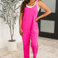 Totally Me Spaghetti Strap Jumpsuit in Hot Pink