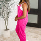 Totally Me Spaghetti Strap Jumpsuit in Hot Pink