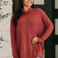 Travel Destination Cowl Neck Pullover in Wine