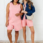 Up and Running Mineral Wash Romper in Coral Pink