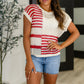 Vibes Don't Lie Net Tee Red Striped