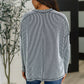 Wander & Rest Cable Ribbed Knit Drop Shoulder Top in Black/White