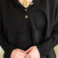 Warm Intentions Henley Pullover in Black
