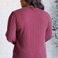 When the Sun Goes Down Mineral Wash Ribbed Knit Top in Wine