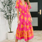 Whispering Willow V-Neck Dress in Fuchsia