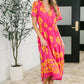 Whispering Willow V-Neck Dress in Fuchsia
