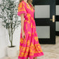 Whispering Willow V-Neck Dress in Fuchsia