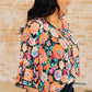 Willow Bell Sleeve Top in Black and Persimmon Floral