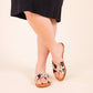 Caddo Cowhide Sandals in Black and White