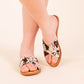 Caddo Cowhide Sandals in Black and White
