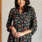 Lizzy Top in Navy and Teal Multi Floral