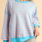Color Clash Drop Shoulder Long Sleeve