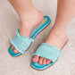 Juana Woven Sandals in Aqua Blue