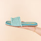 Juana Woven Sandals in Aqua Blue