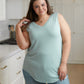 Trust Me V-Neck Tank in Dusty Green