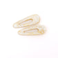 2 Pack Teardrop Hair Clip in Gold Shell