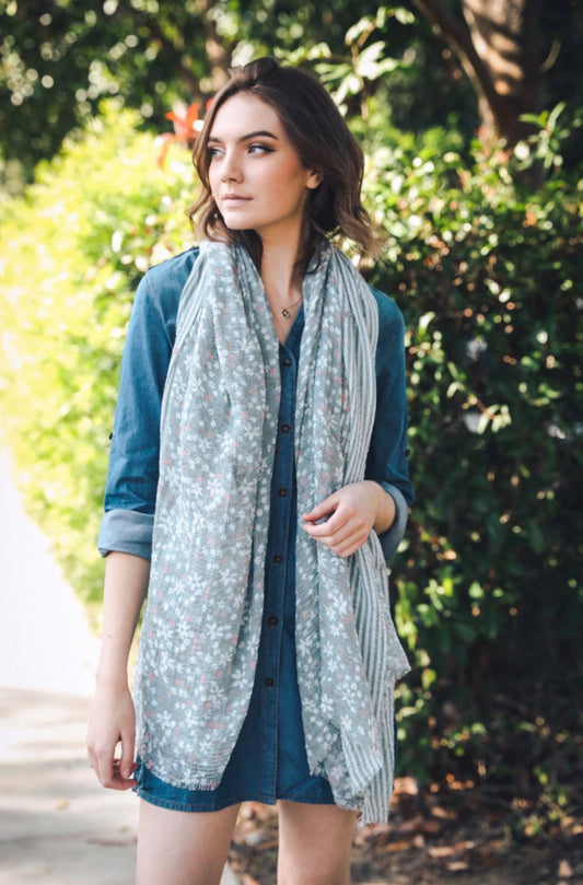 Soft Strip and Bloom Scarf