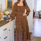 Adore Me Forever Shirred Square Neck Maxi Dress