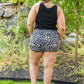 Animal Print Drawstring Shorts
