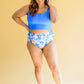 Bermuda Button Up Swim Top and Floral Swim Bottoms