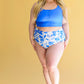 Bermuda Button Up Swim Top and Floral Swim Bottoms