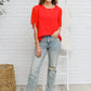 Best Of My Love Short Sleeve Blouse In Red