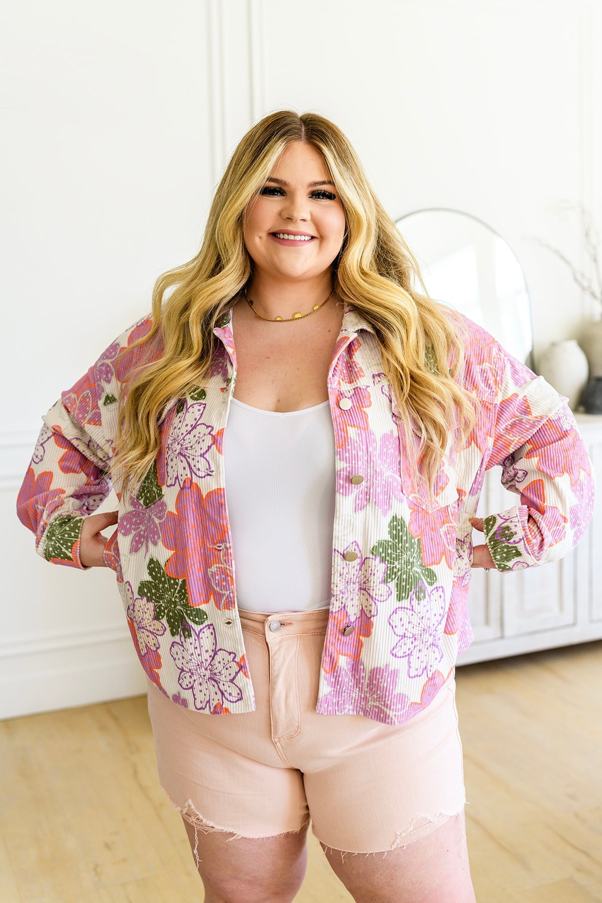 Bring the Bouquet Floral Corduroy Jacket