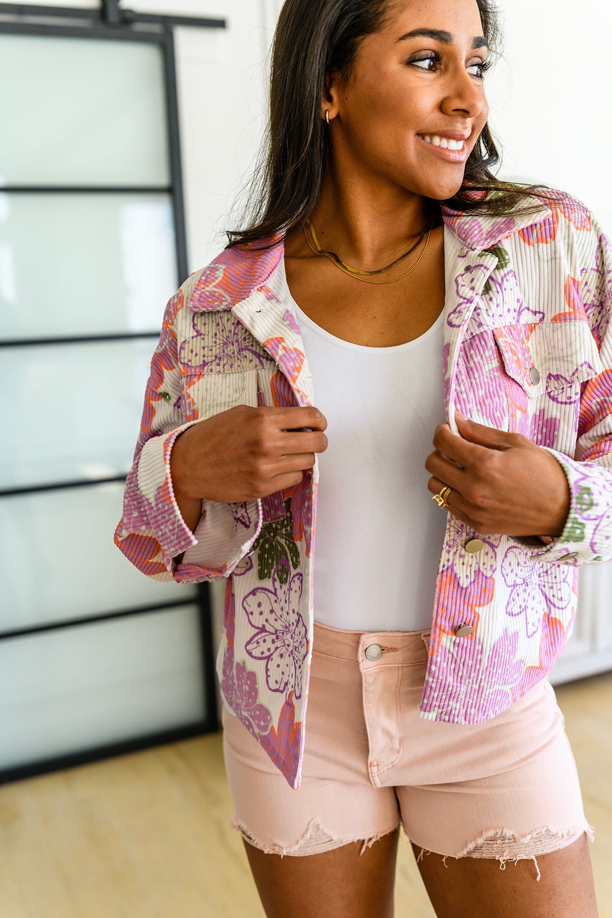 Bring the Bouquet Floral Corduroy Jacket