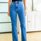 Caitlin High Rise Split Hem Straight Jeans